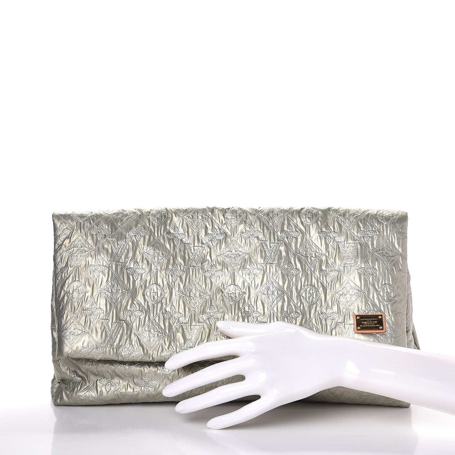 Jacquard Quilted Monogram Limelight Clutch GM Perle