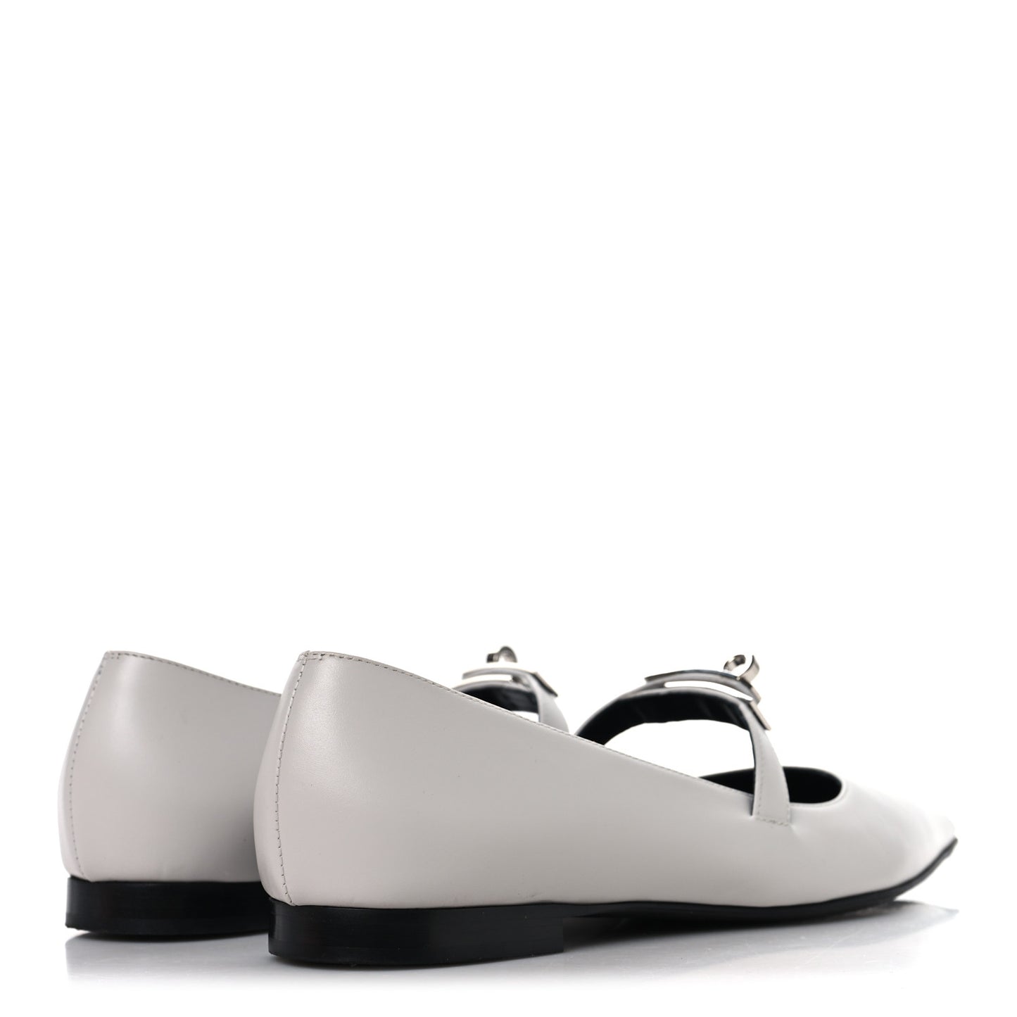 Calfskin Kelly Ballet Flat 37.5 Gris Clair