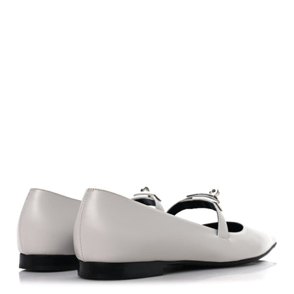 Hermes Calfskin Kelly Ballet Flat 37.5 Gris Clair 5 of 9