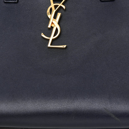 Saint Laurent Smooth Calfskin Small Monogram Cabas Navy 22 of 23