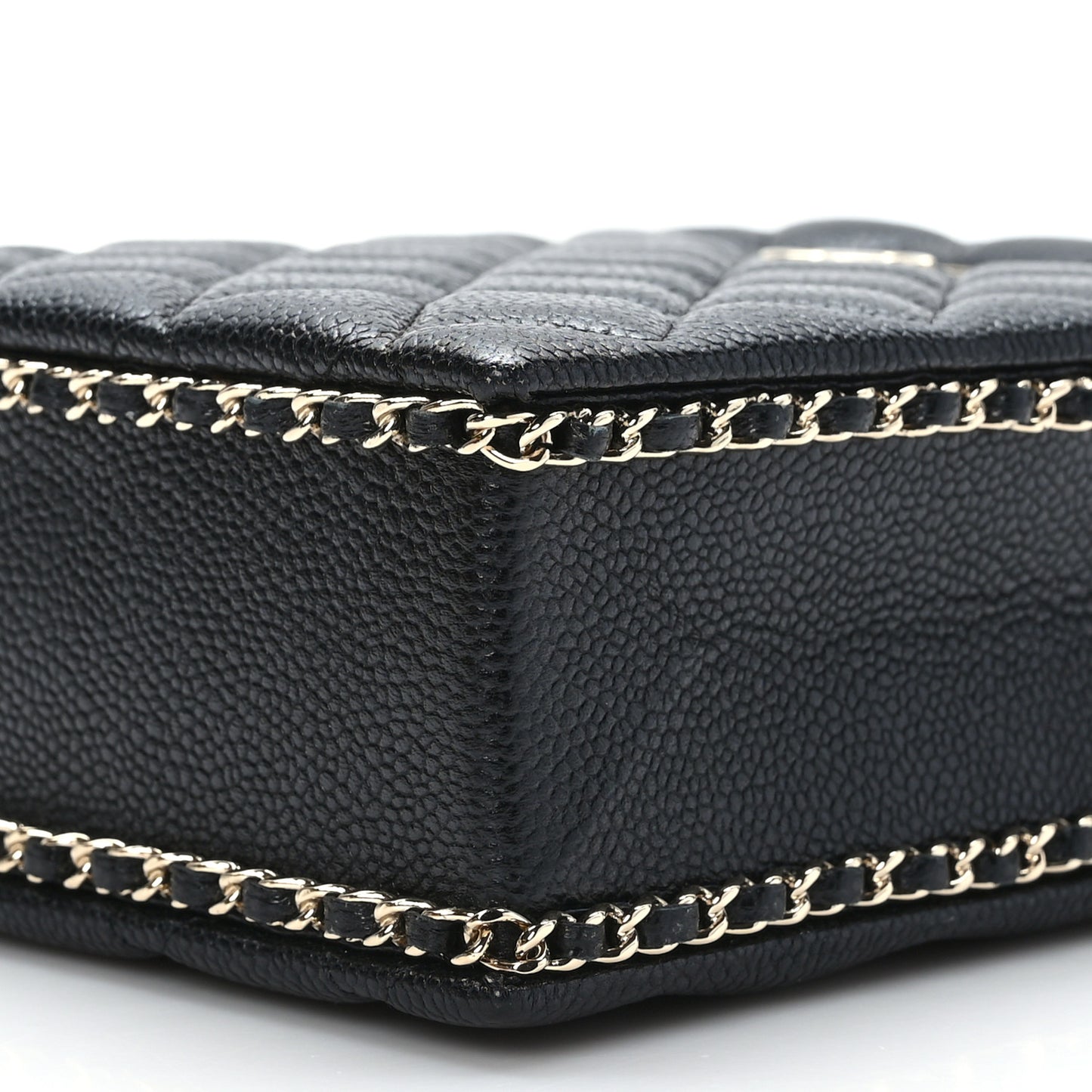 Caviar Quilted Evening Box Bag Black