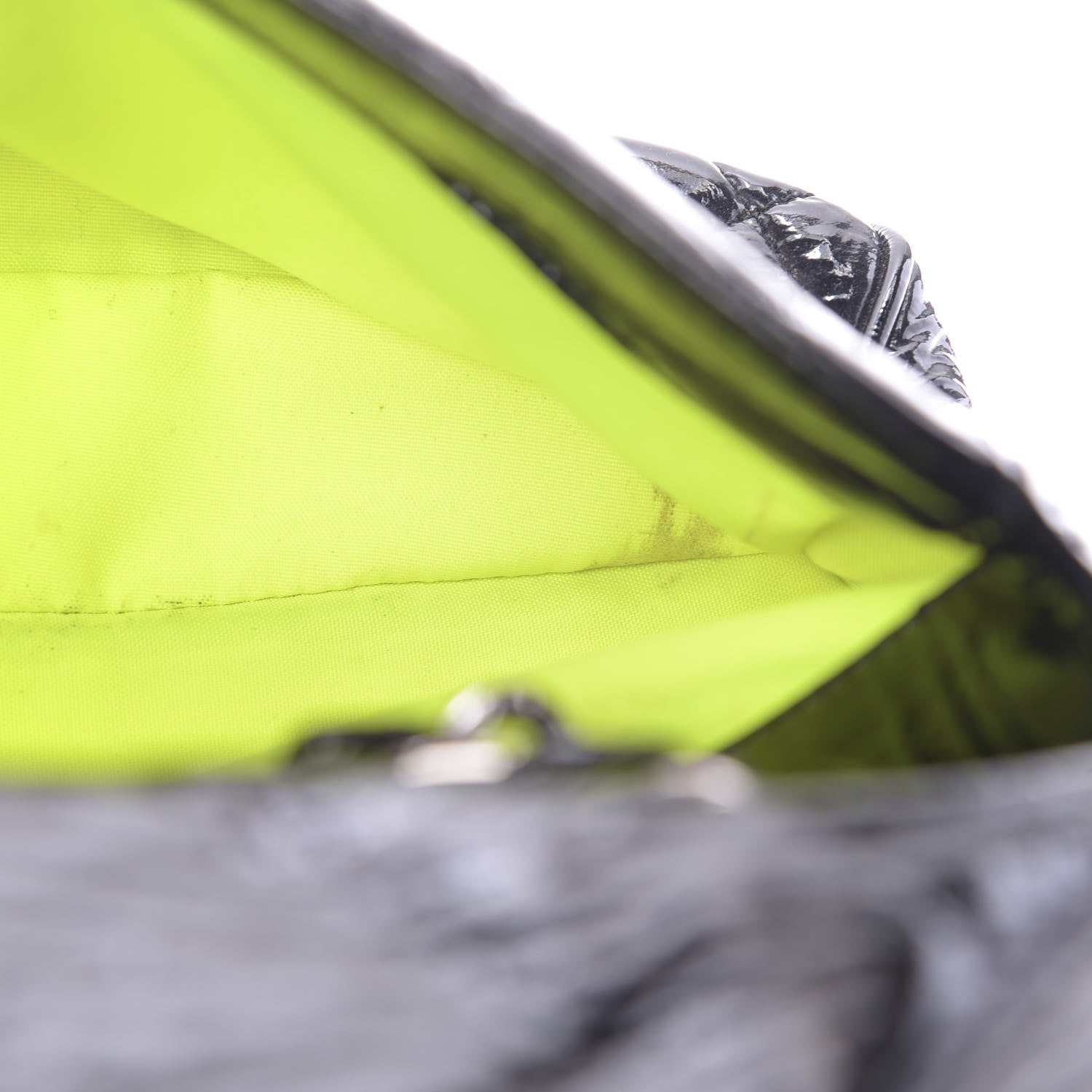Chanel Patent Quilted Day Glo Flap Bag Black 11 of 13