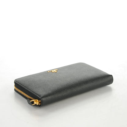 Prada Saffiano Metal Zip Around Wallet Nero Black 4 of 7