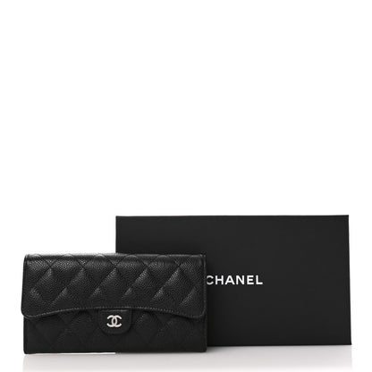 Chanel Caviar Quilted Large Gusset Flap Wallet Black 10 of 10