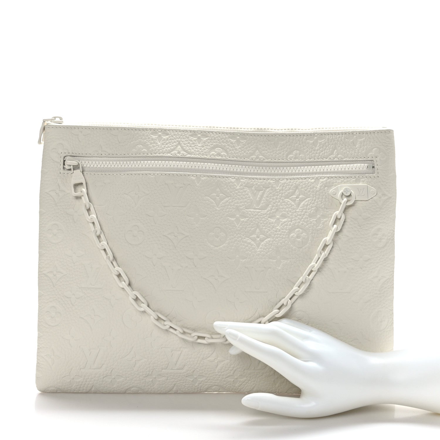 Louis Vuitton Taurillon Monogram Solar Ray A4 Pouch White 2 of 6