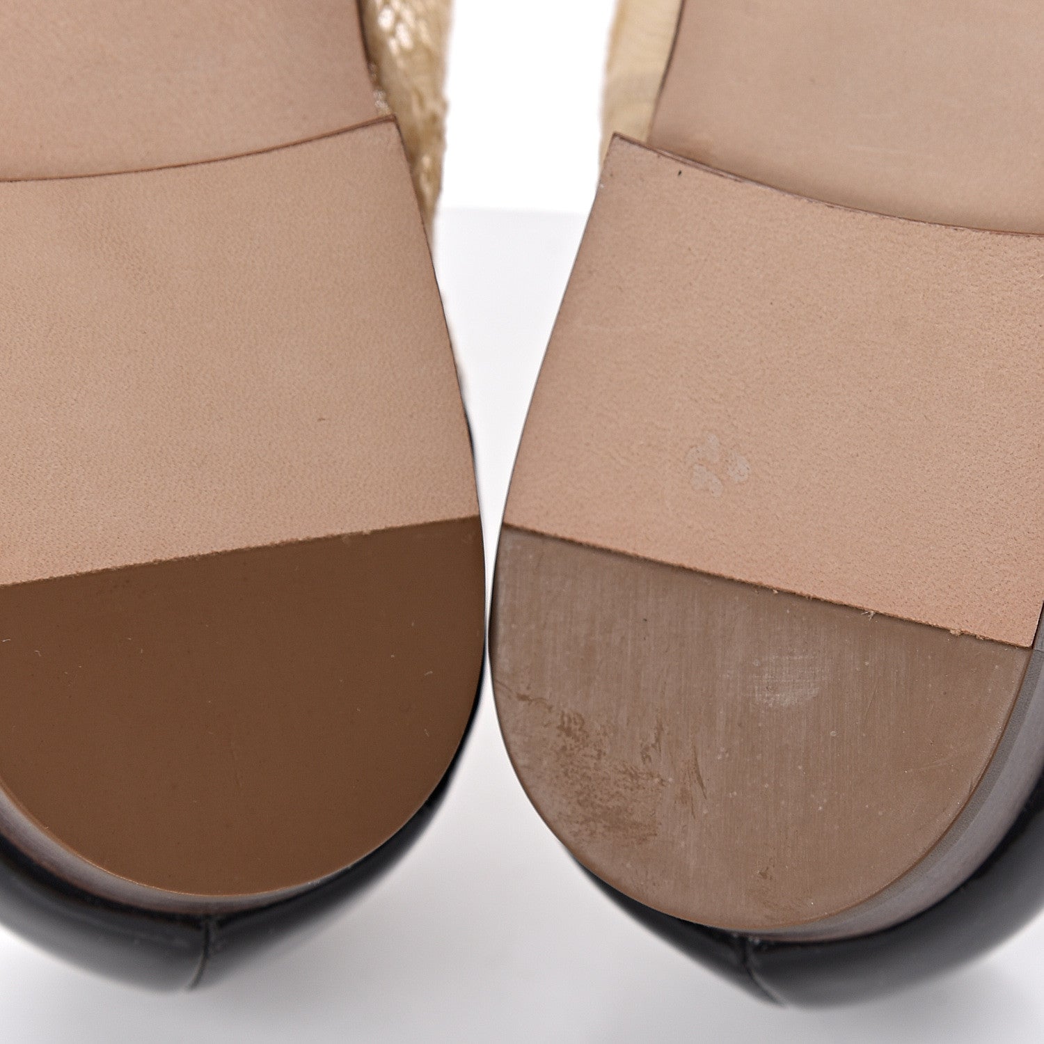 Chanel Lace Patent Cap Toe CC Ballerina Flats 35 Beige Black 9 of 10