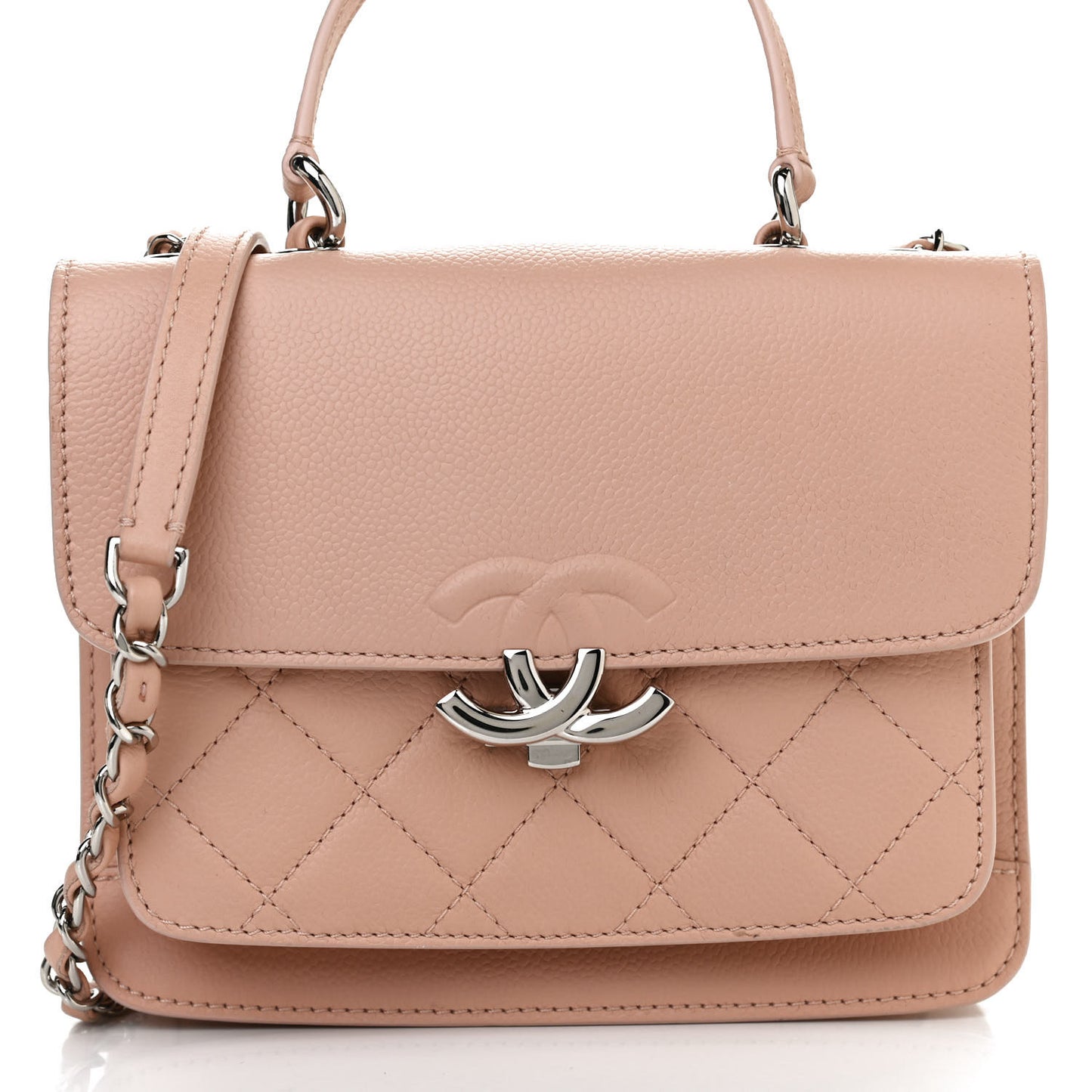 Caviar Quilted CC Box Flap Light Pink