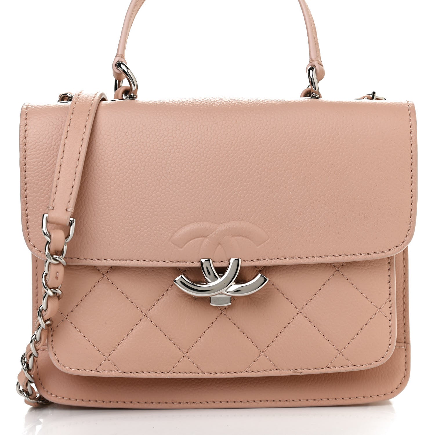 Chanel Caviar Quilted CC Box Flap Light Pink 8 of 11