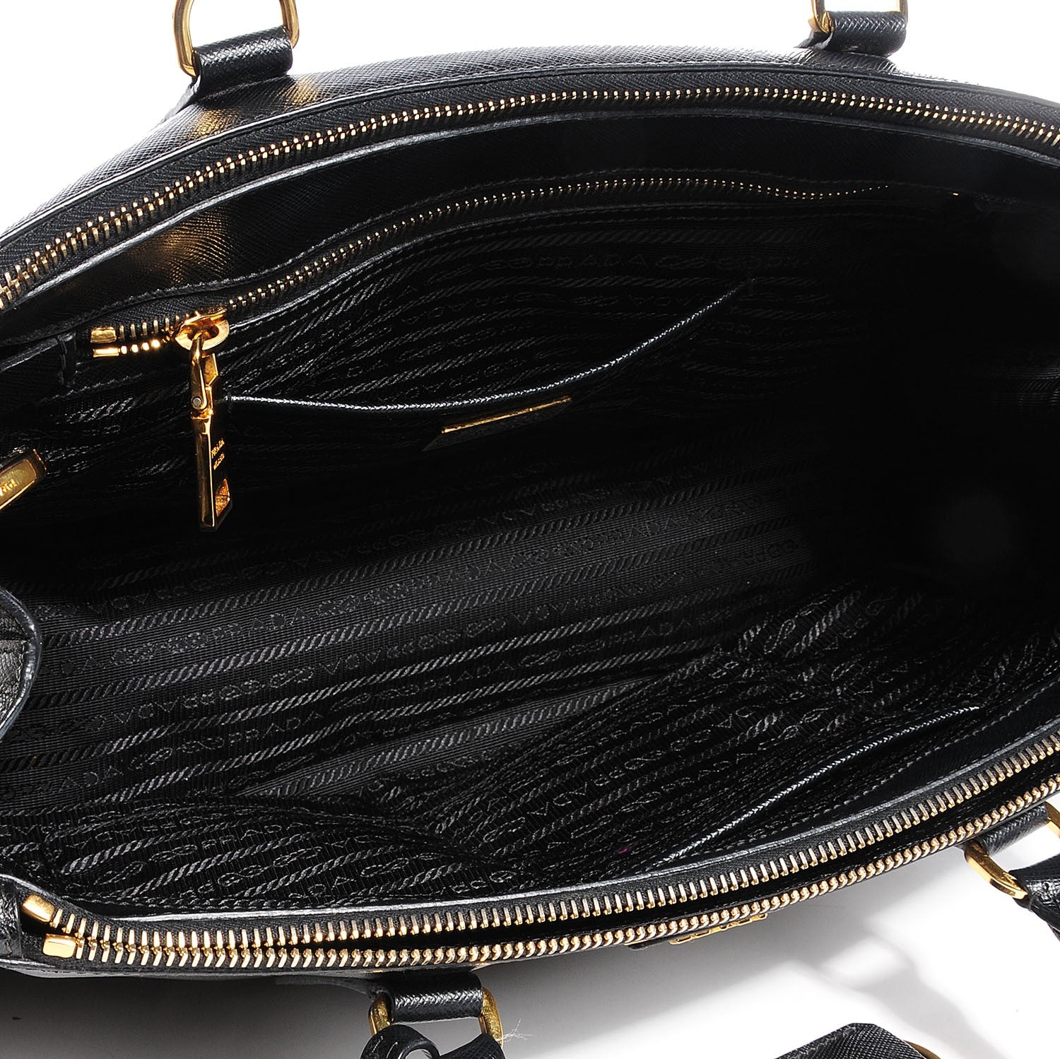 Prada Saffiano Lux Medium Double Zip Tote Nero Black 5 of 9