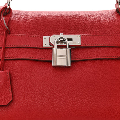 Hermes Taurillon Clemence Shoulder Kelly 40 Rouge Vif 8 of 14