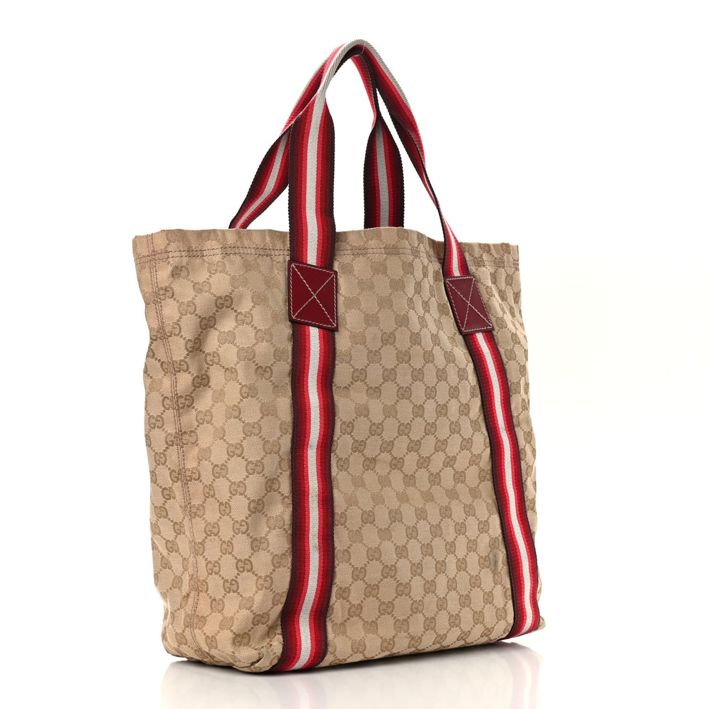 GG Monogram Medium Web Handle Vertical Tote Red