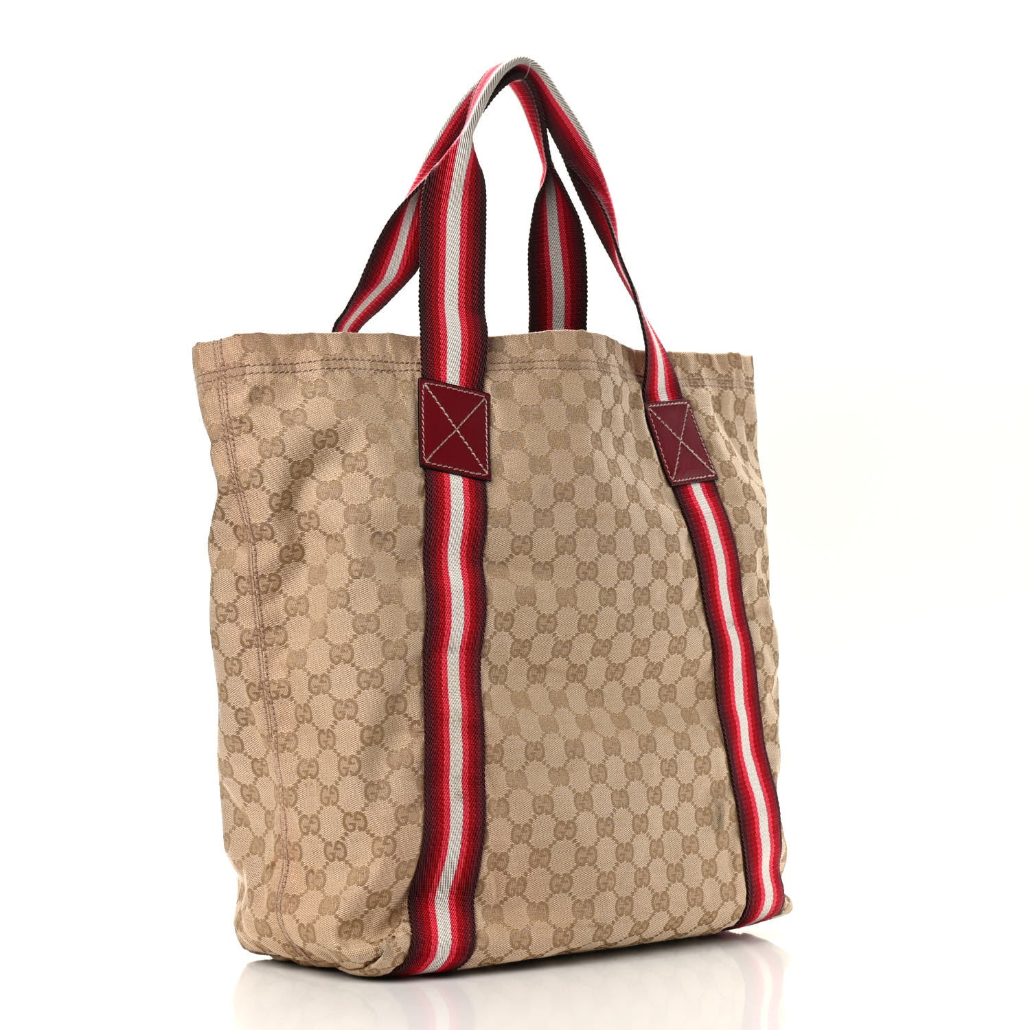 Gucci GG Monogram Medium Web Handle Vertical Tote Red 3 of 13