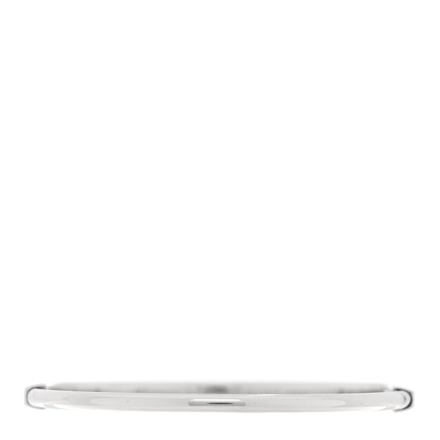 Tiffany 18K White Gold Lock Narrow Bangle Bracelet 4 of 5