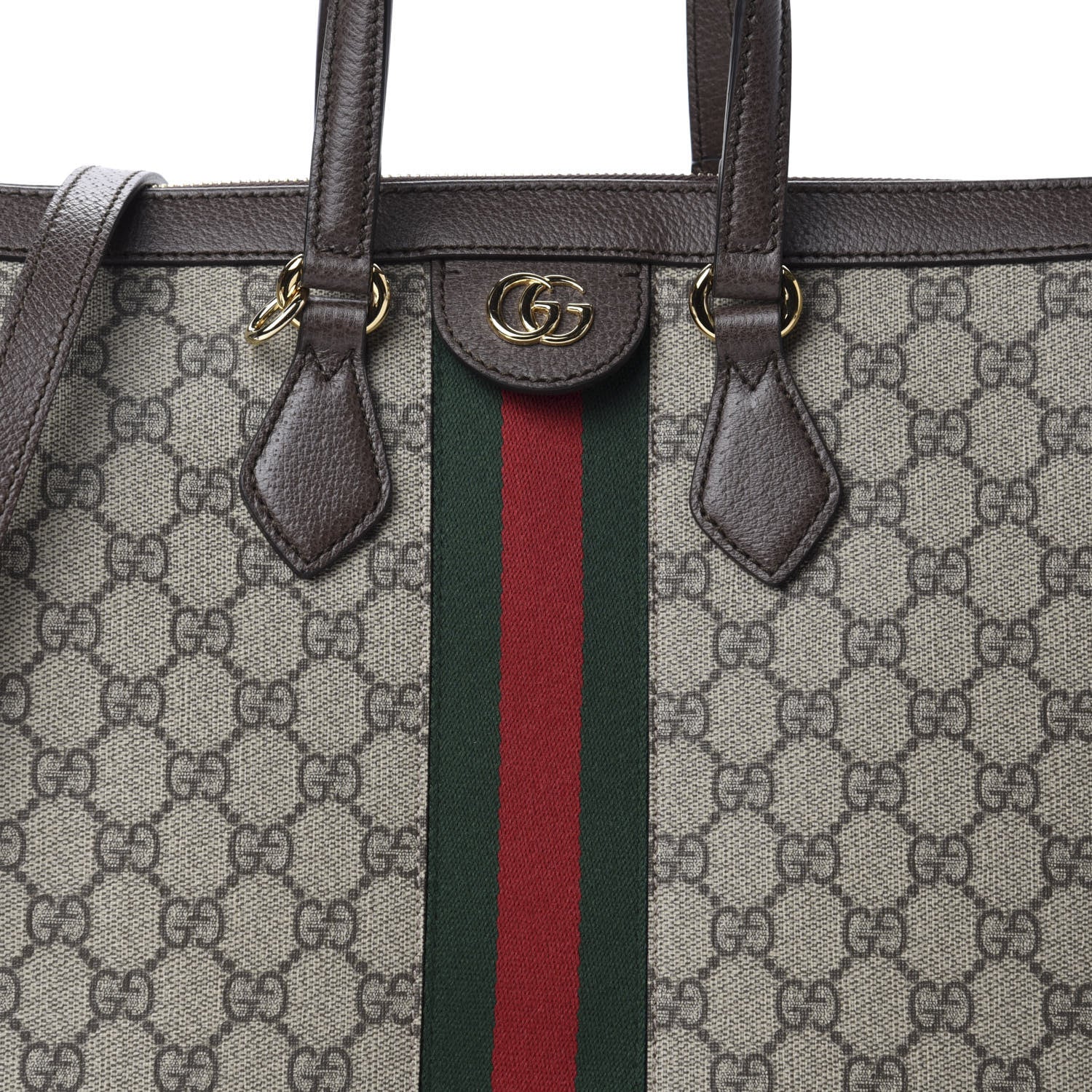 Gucci GG Supreme Monogram Web Medium Ophidia Tote Bag Brown 10 of 10