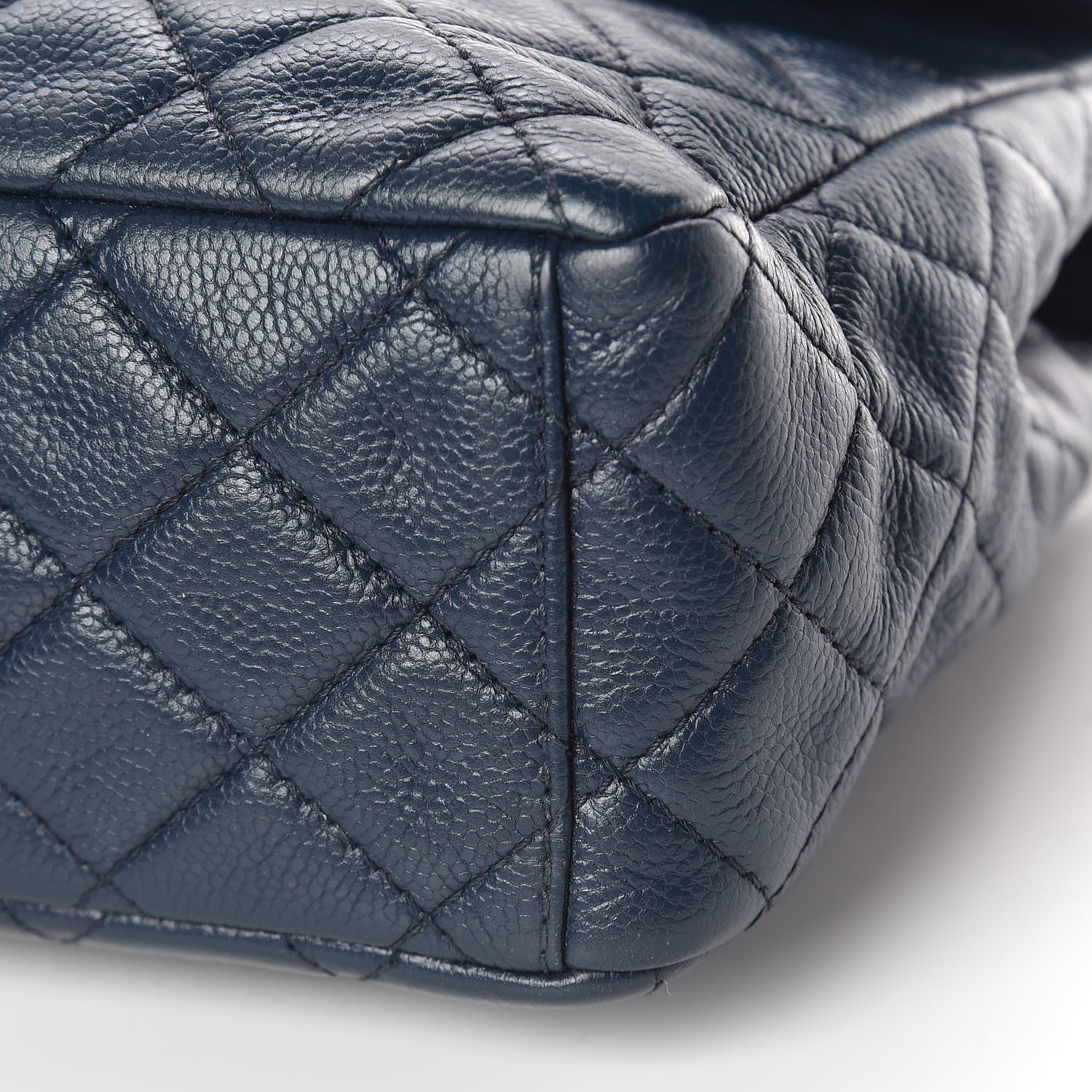 Chanel Washed Caviar Quilted Maxi Single Flap Blue 19 of 19