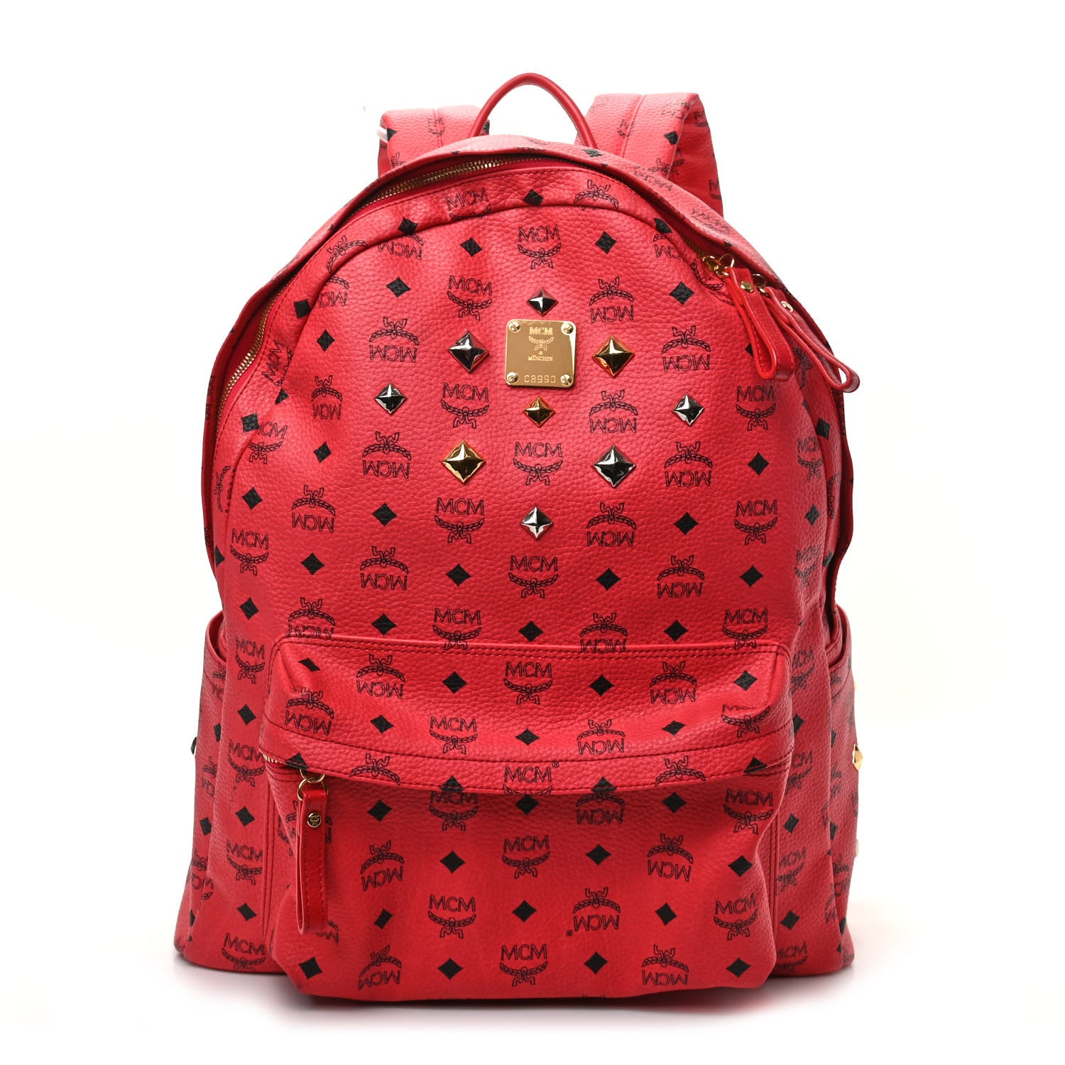 MCM Visetos Large Sprinkle Stud Stark Backpack Corail 1 of 8