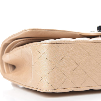 Chanel Pearly Caviar Quilted Medium Double Flap Light Beige 8 of 10
