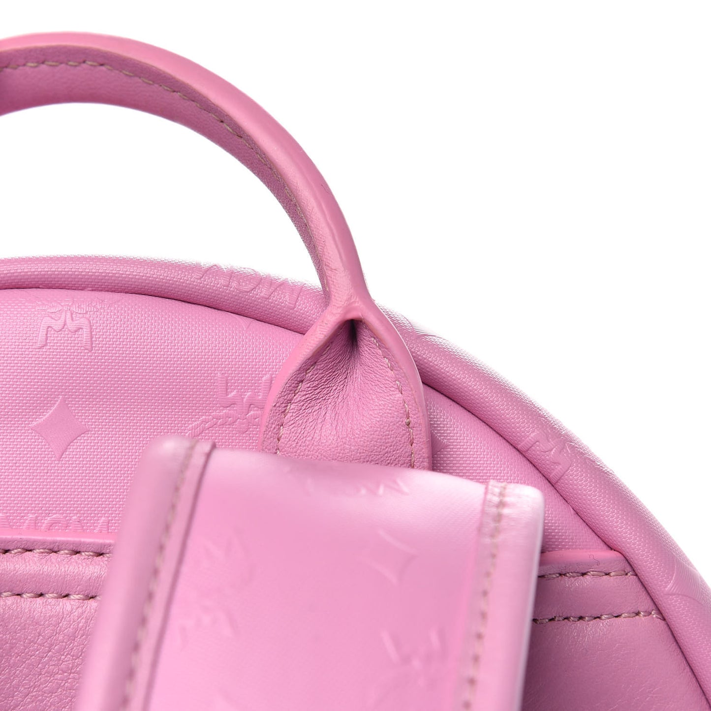 Calfskin Visetos Diamond Printed Small Backpack Pink Cognac