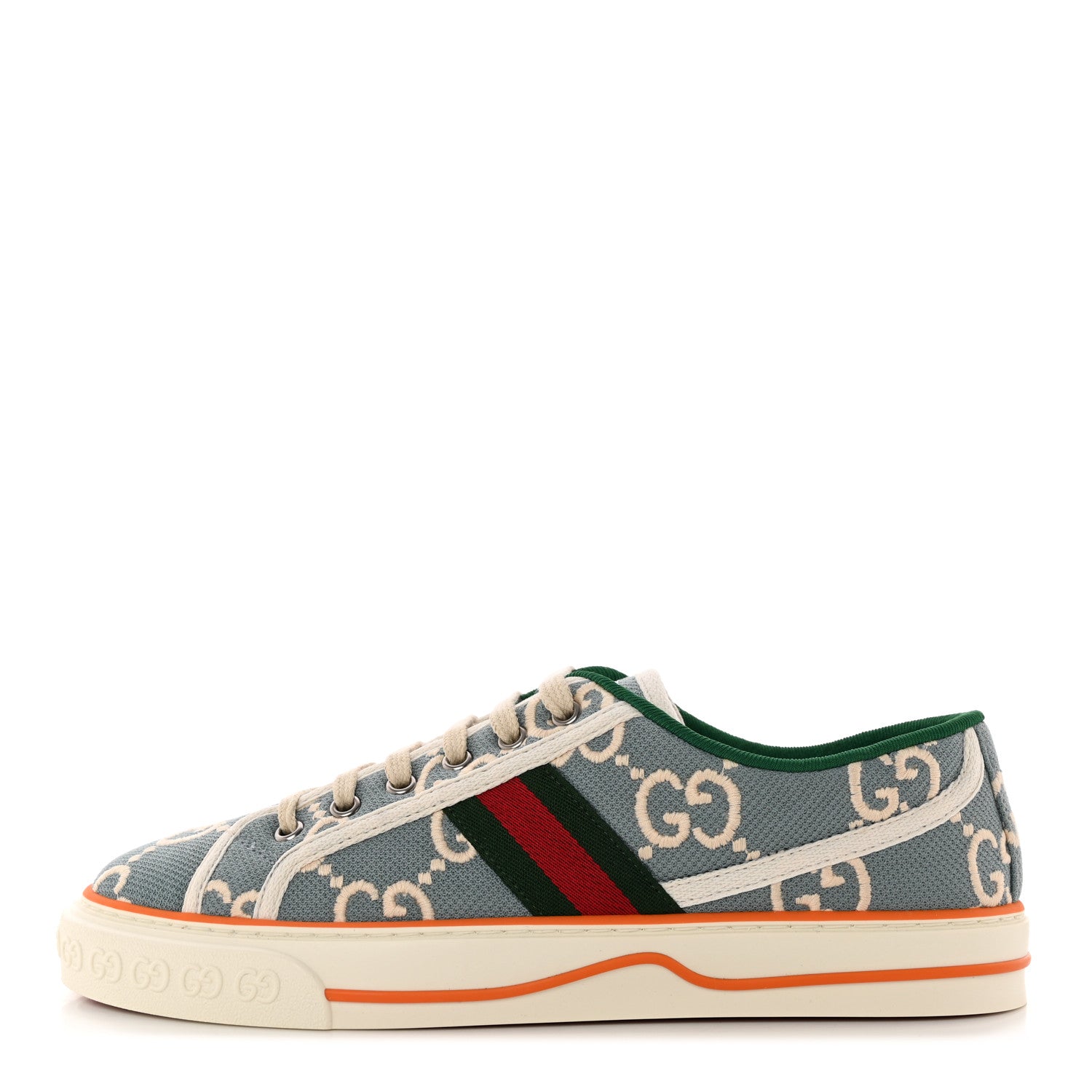 Gucci Cotton GG Monogram Web Womens 1977 Tennis Sneakers 40.5 Philod Ivory Mystic White 1 of 9