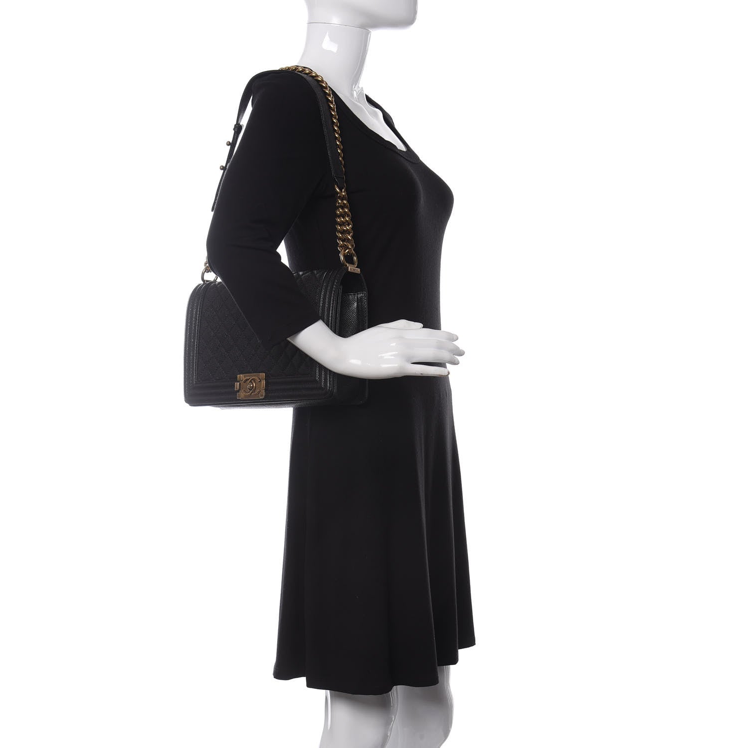 Chanel Caviar Quilted New Medium Boy Flap Black 2 of 13