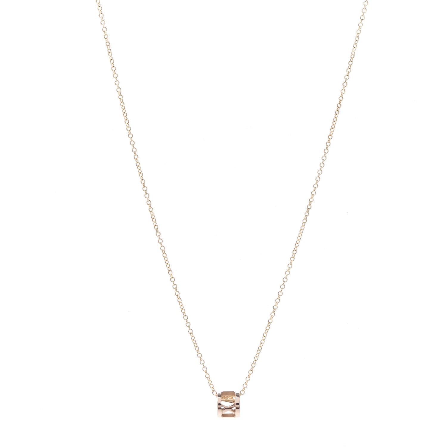 Tiffany 18K Rose Gold Atlas Open Pendant Necklace 1 of 6