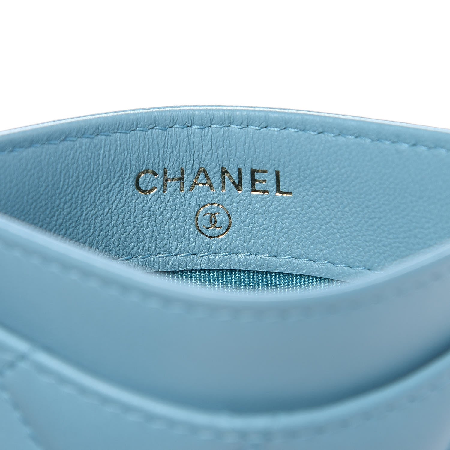 Chanel Lambskin Quilted Card Holder Light Blue 6 of 11