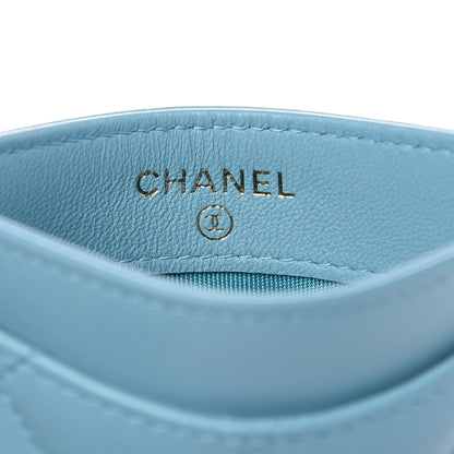 Chanel Lambskin Quilted Card Holder Light Blue 6 of 11