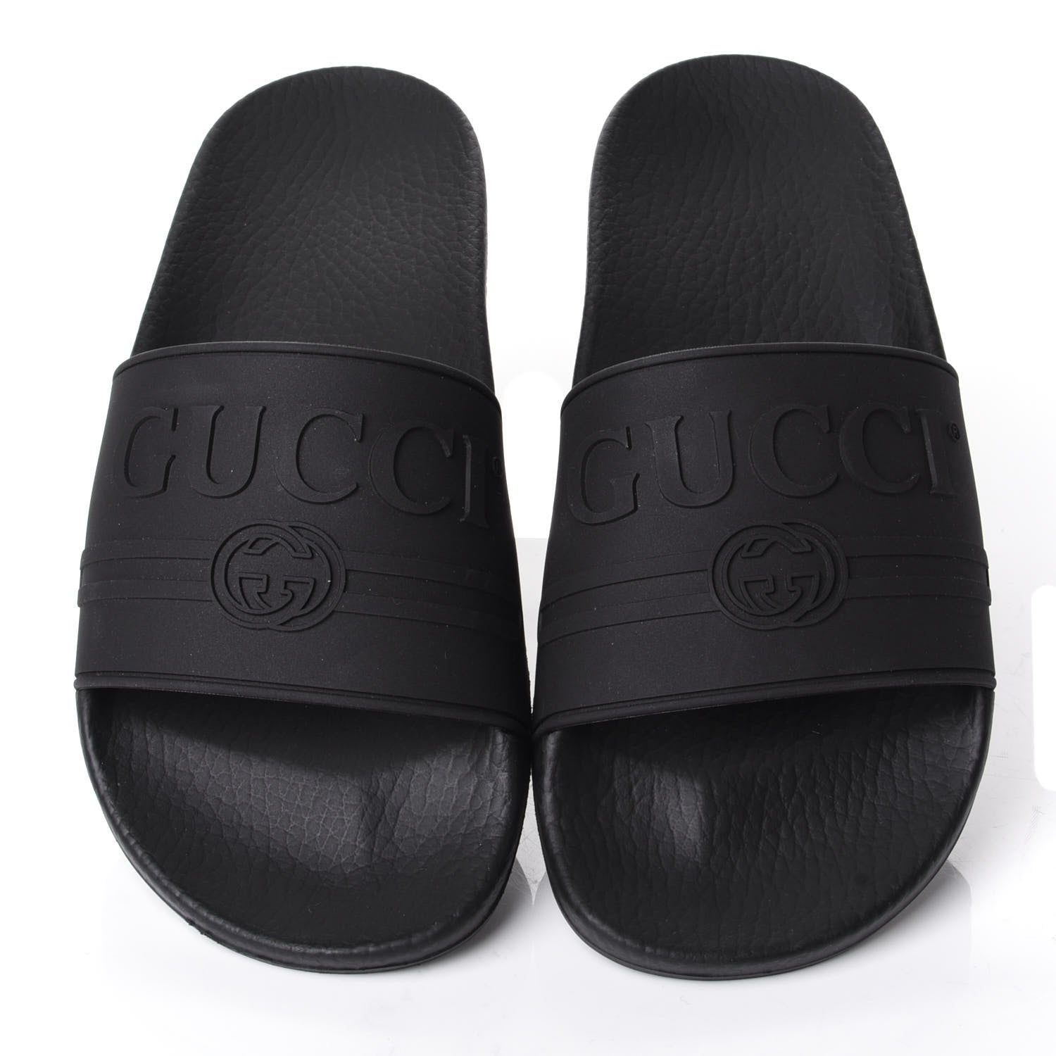 Gucci Rubber Womens Logo Slide Sandals 37 Black 5 of 8