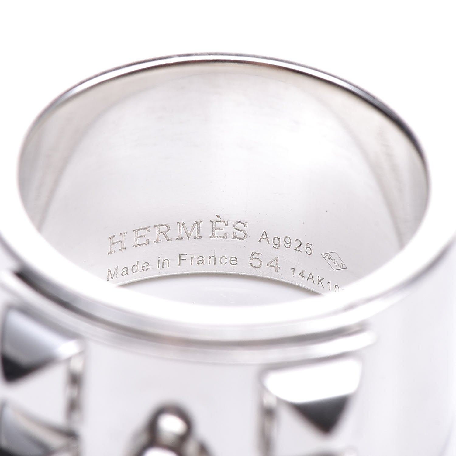 Hermes Sterling Silver Collier De Chien CDC Ring 54 6.75 4 of 4