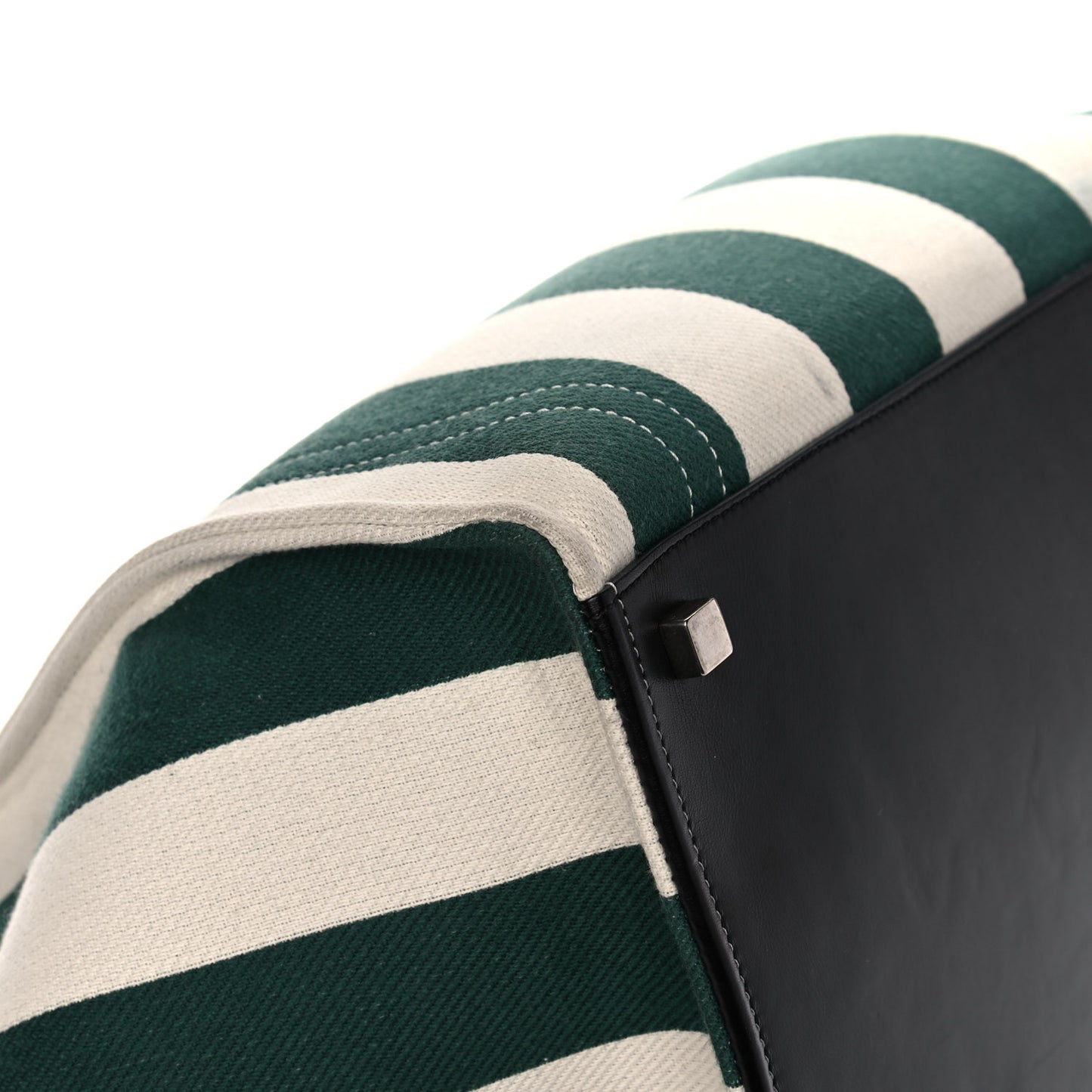 Cotton Canvas Striped Medium Phantom Luggage White Green