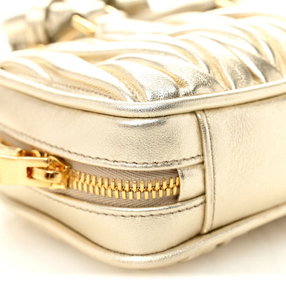 Miu Miu Metallic Nappa Matelasse Mini Arcadie Top Handle Bag Pirite 9 of 10