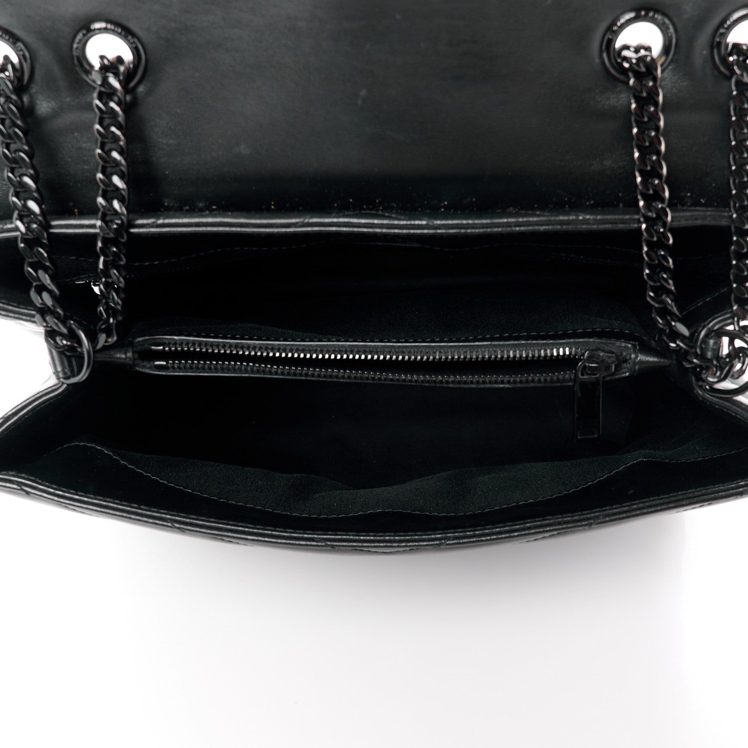 Saint Laurent Calfskin Y Quilted Monogram Monochrome Medium Loulou Chain Satchel Black 5 of 12