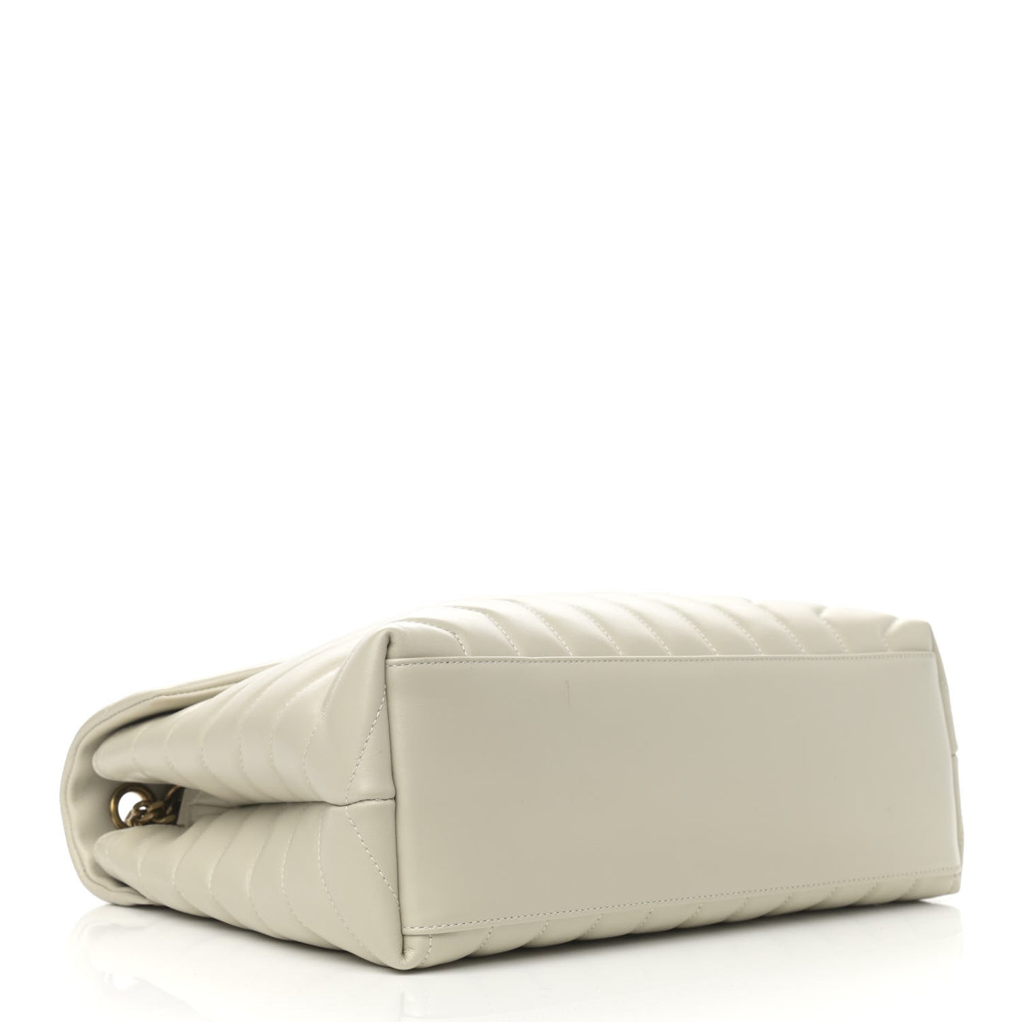 Calfskin Y Quilted Monogram Medium Loulou Chain Satchel Crema Soft