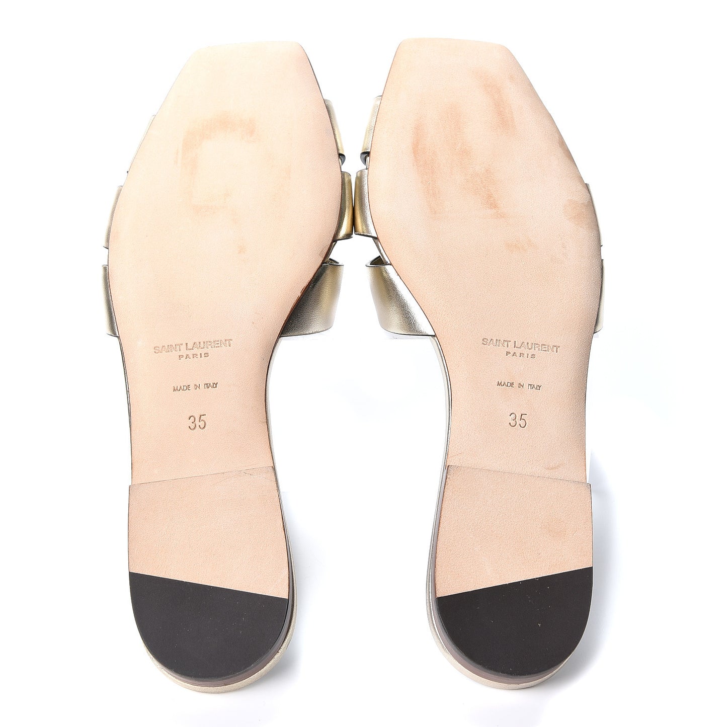 Calfskin Tribute 05 Slide Sandals 35 Gold