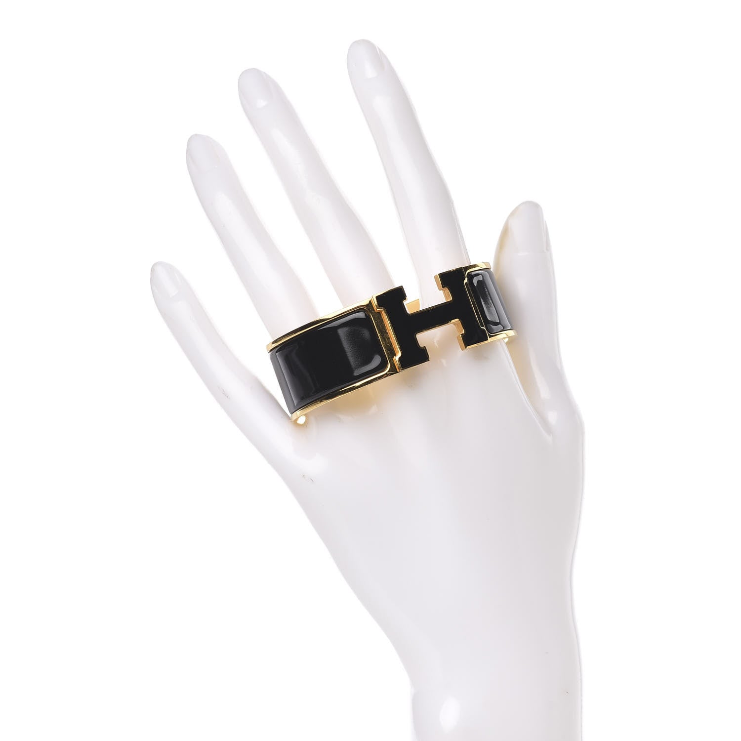 Hermes Enamel Wide Clic Clac H Bracelet PM Black 2 of 5