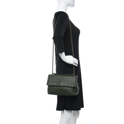 Bottega Veneta Nappa Intrecciato Baby Olimpia Shoulder Bag Moss 2 of 10