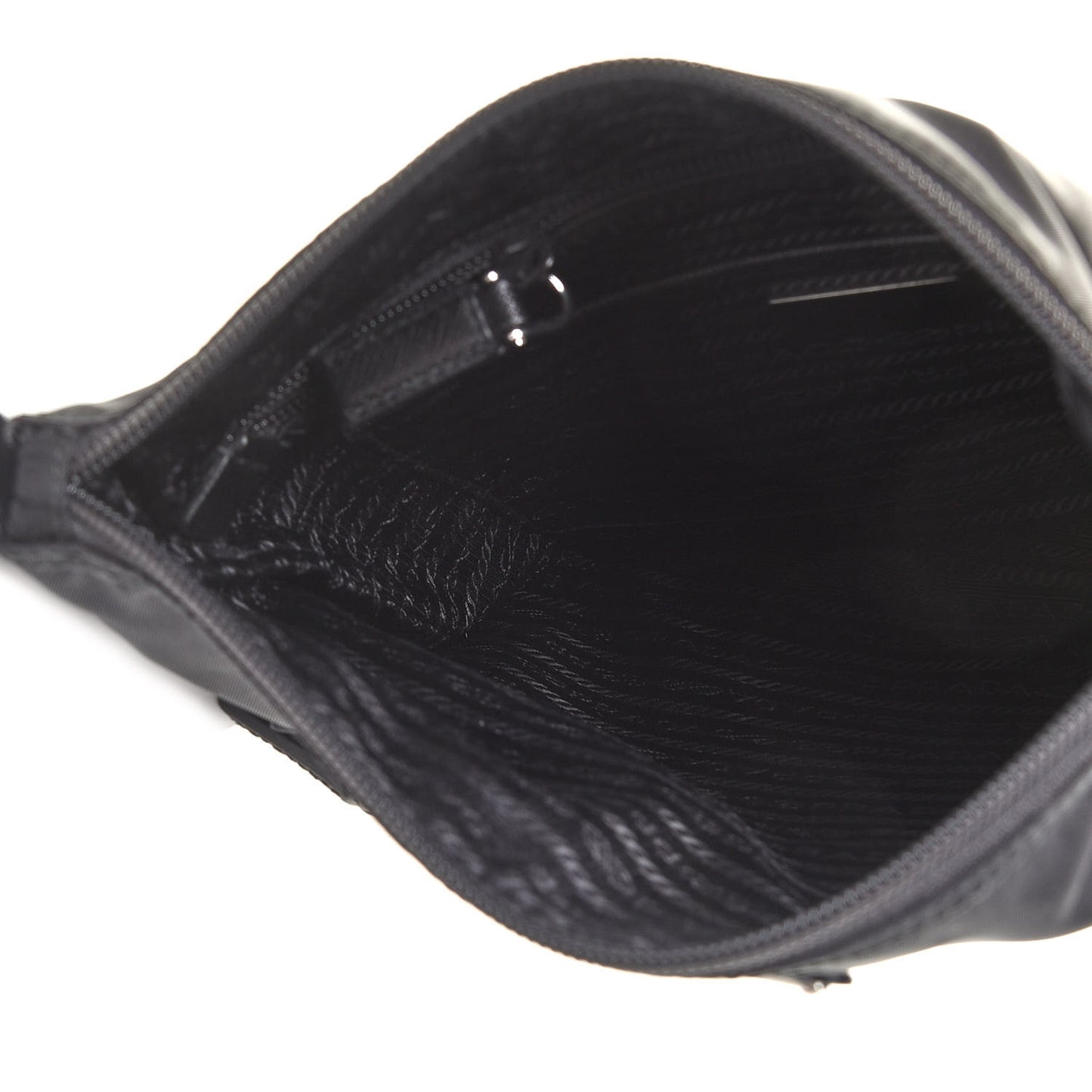 Nylon Saffiano Flat Messenger Bag Black