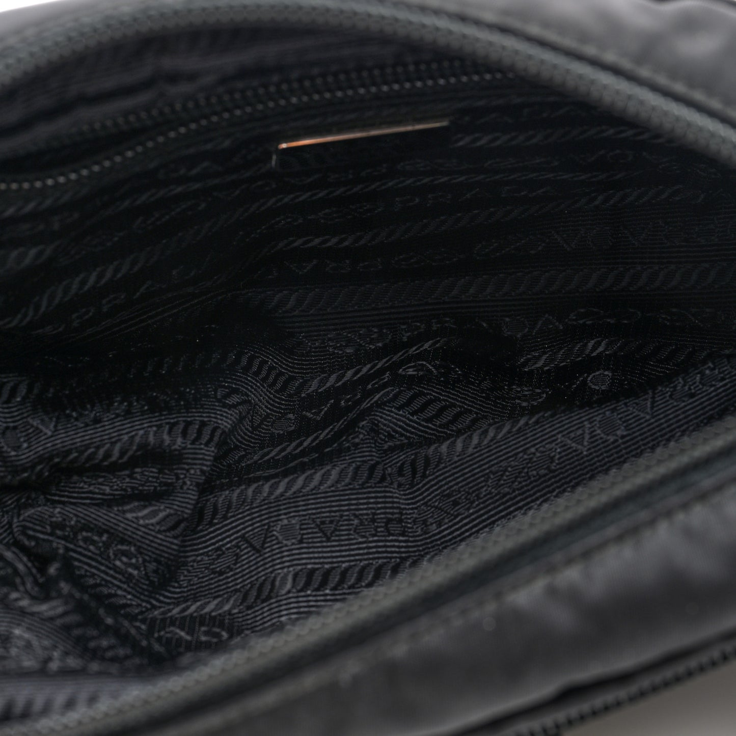 Re-Nylon Saffiano Pouch Wristlet Black