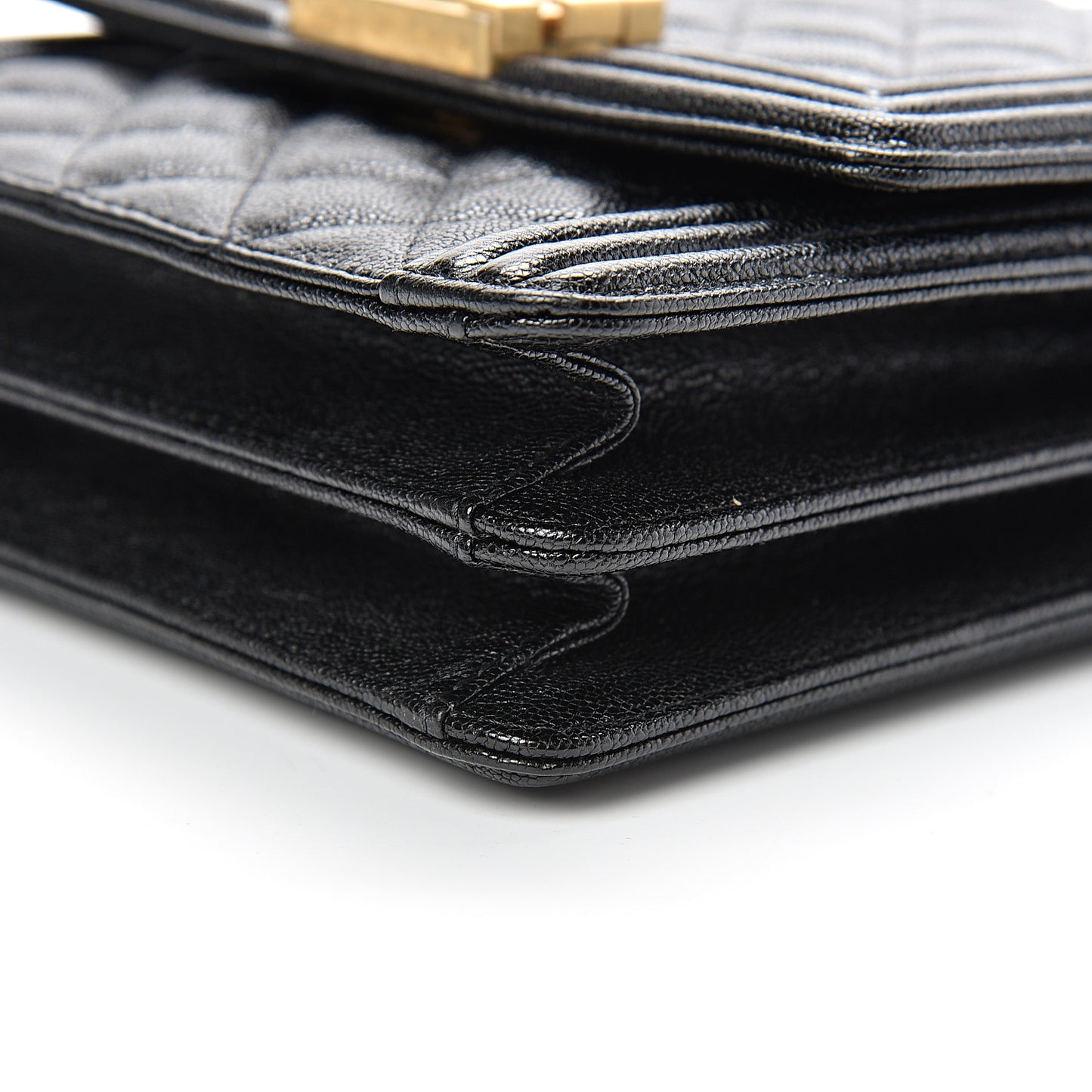 Caviar Quilted North South Boy Flap Black