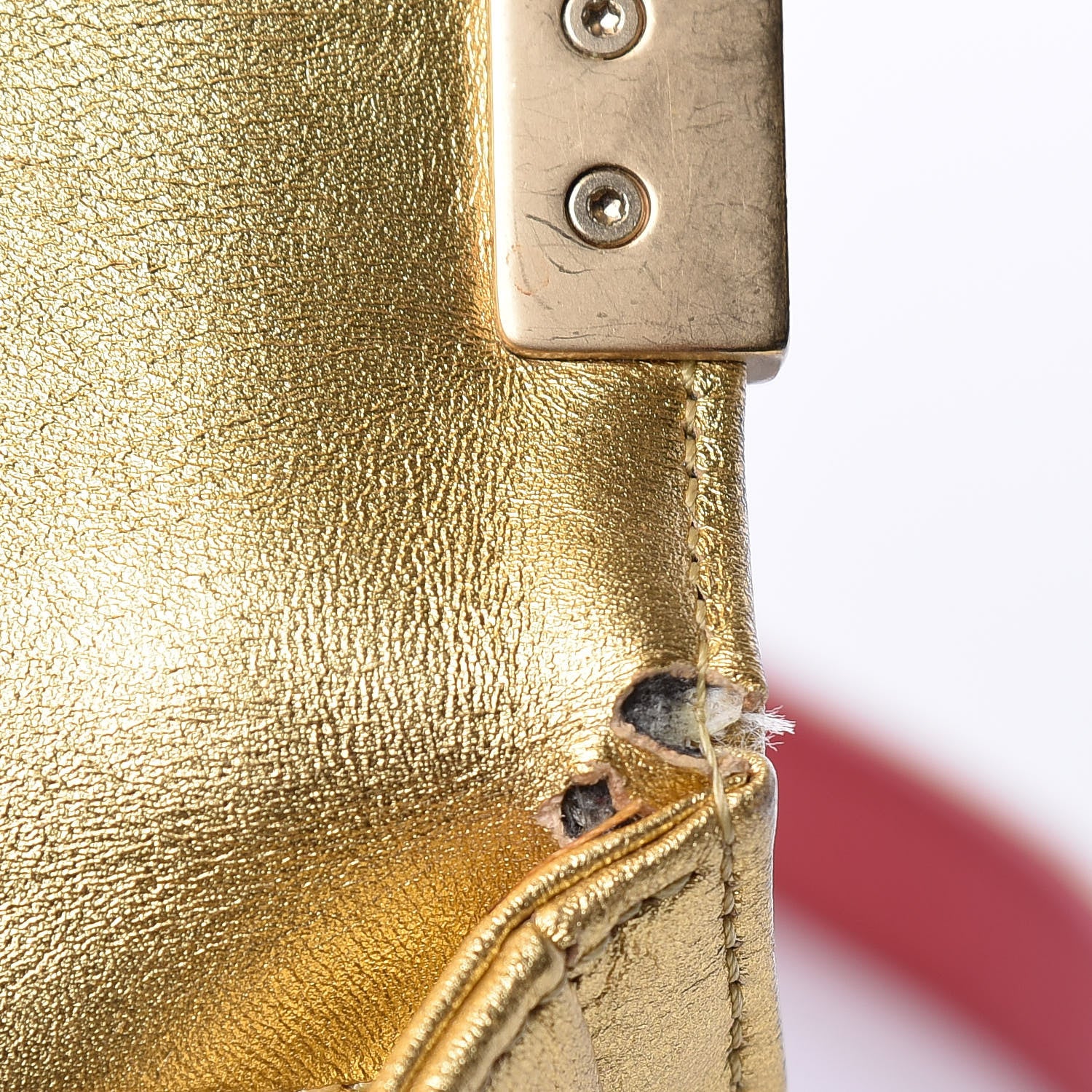 Chanel Metallic Lambskin Embossed Small Cube Boy Flap Gold 11 of 14