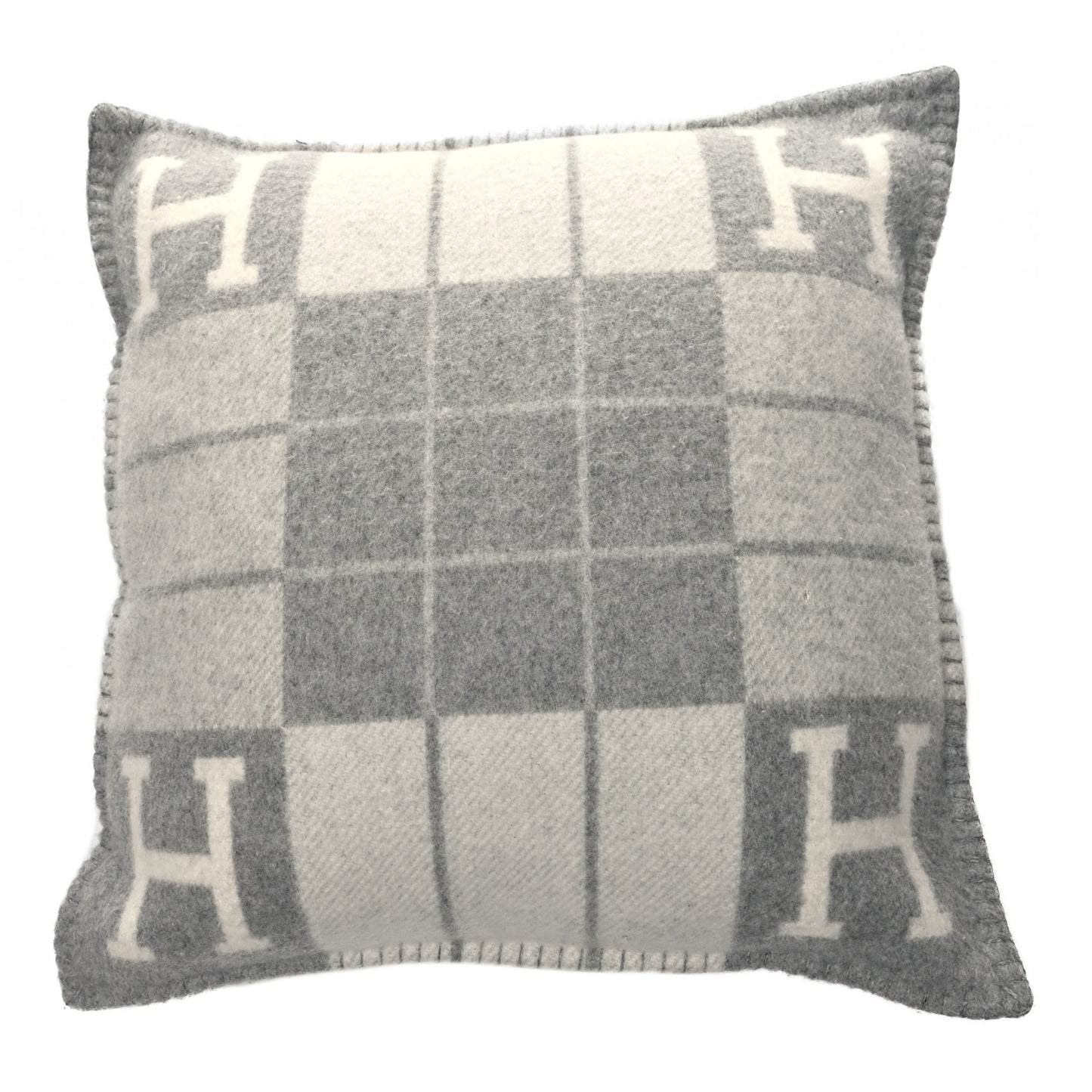 Wool Cashmere Avalon III Pillow PM Ecru Gris Clair