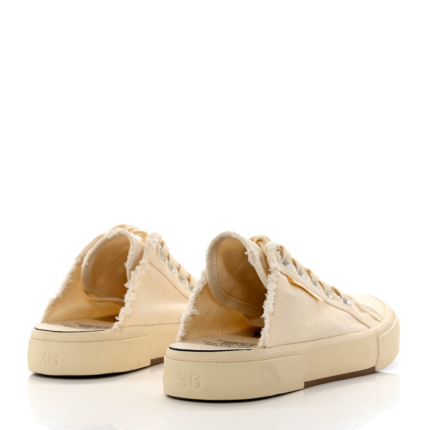Canvas Womens Paris Sneaker Mules 36 White