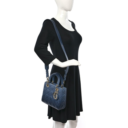 Christian Dior Lambskin Cannage Gradient Small My ABCDior Lady Dior Indigo Blue 2 of 15