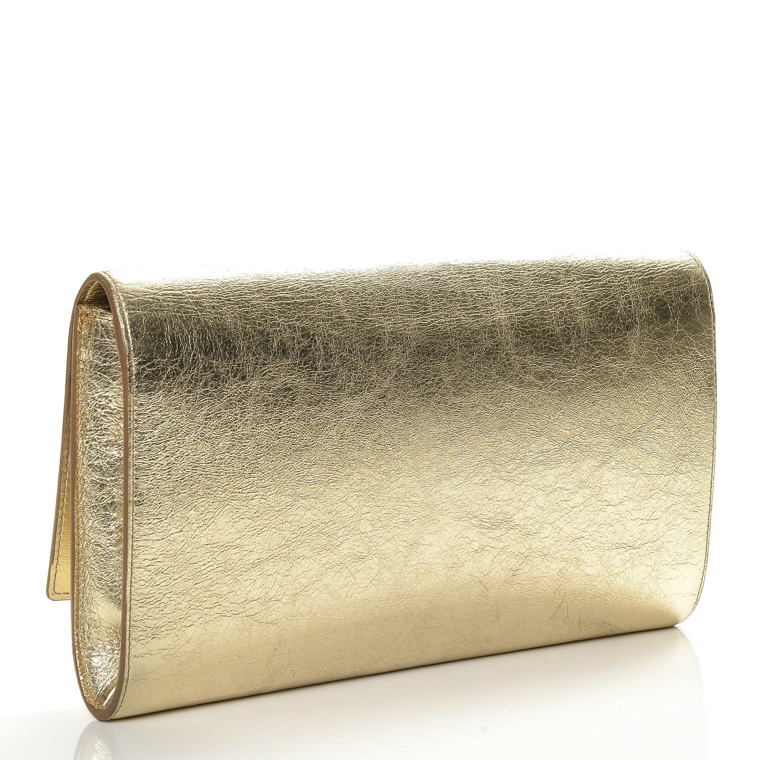 Saint Laurent Metallic Calfskin Monogram Large Belle De Jour Clutch Gold 3 of 6