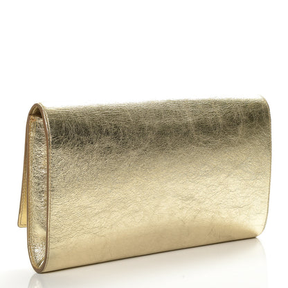 Saint Laurent Metallic Calfskin Monogram Large Belle De Jour Clutch Gold 3 of 6