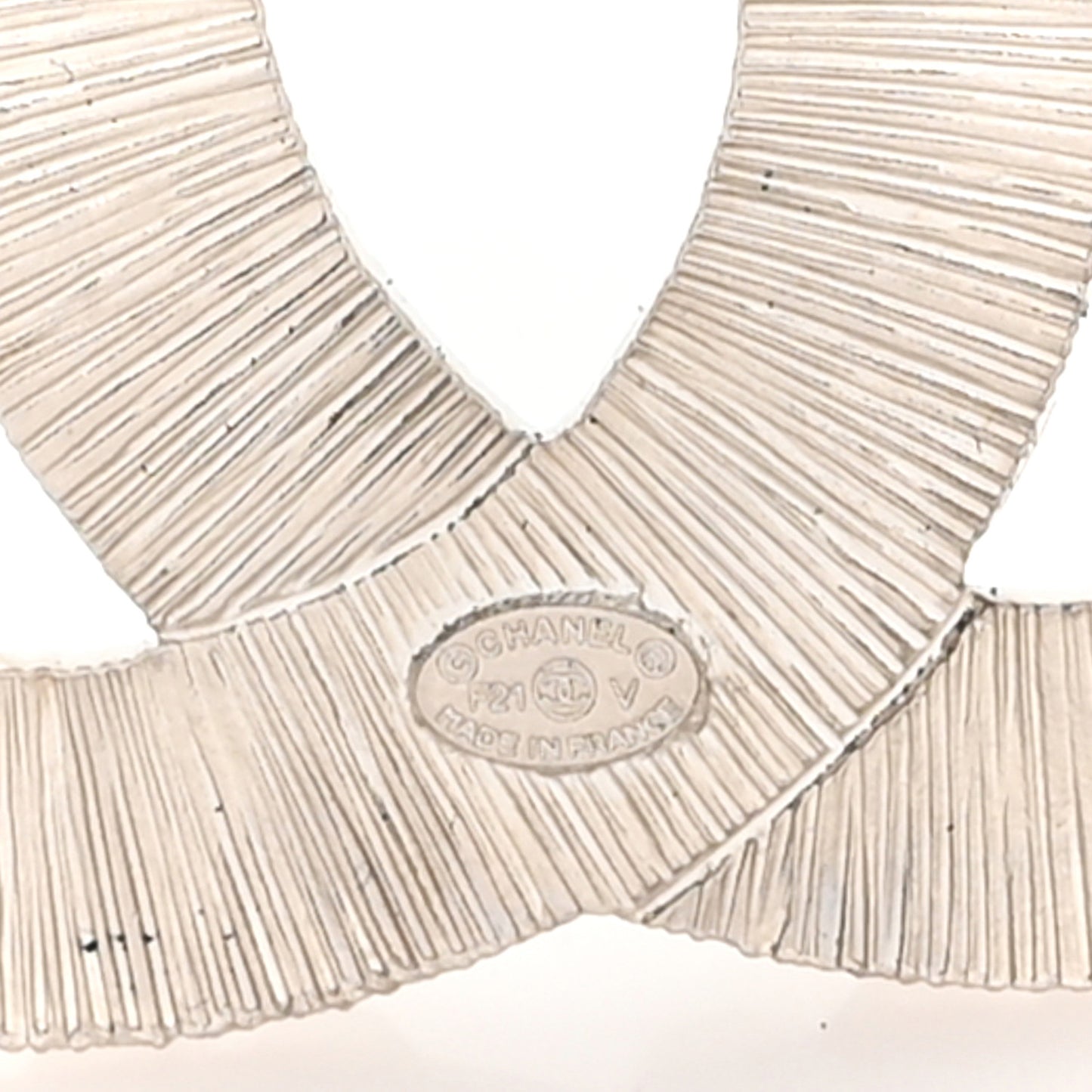 Baguette Crystal CC Brooch Silver