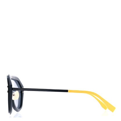 Fendi Rubber FF Fabulous Shield Sunglasses FF M0039/G/S Black Yellow 3 of 8