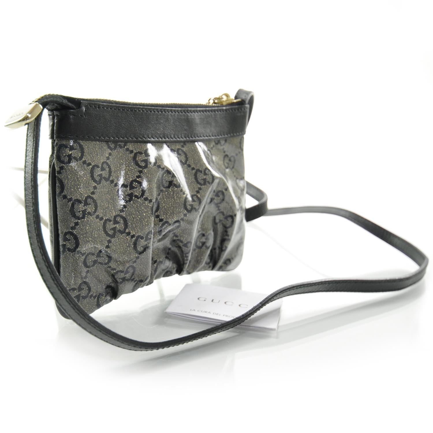 Gucci Crystal Monogram Small Flat Messenger Crossbody Navy 2 of 11