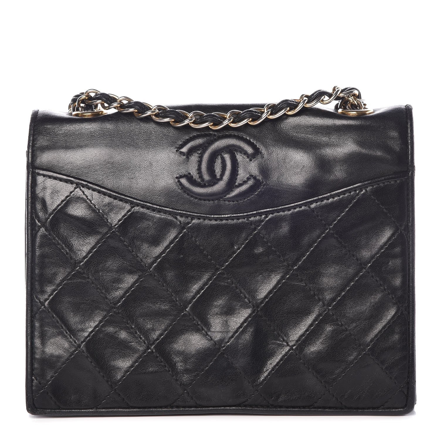 Chanel Lambskin Quilted CC Small Single Flap Black 1 of 16