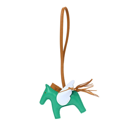 Hermes Milo Lambskin Grigri Rodeo Pegase Horse Bag Charm PM Menthe Sesame Bleu Brume 1 of 4